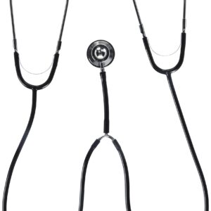 Veridian 05-132 Teaching/training Aluminum Dual Head Stethoscope, Black