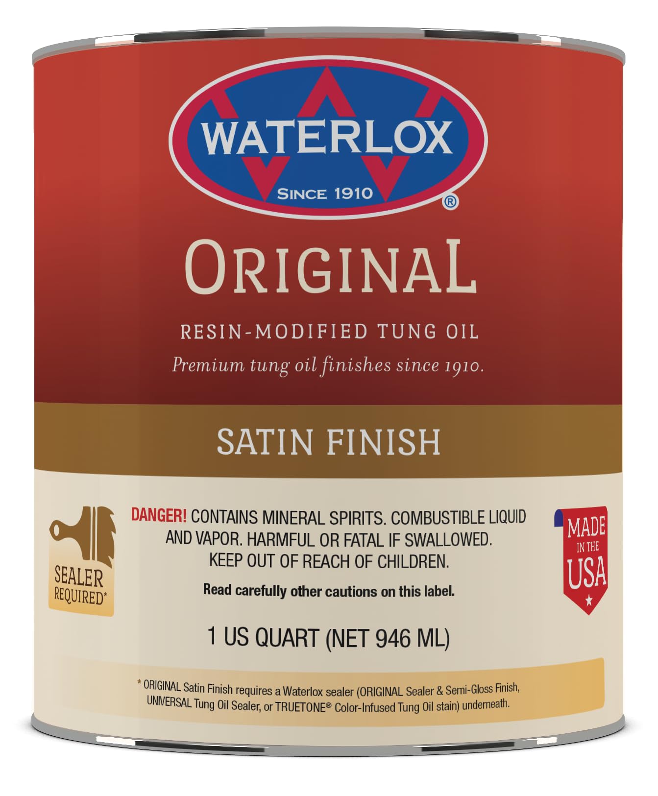 Waterlox TB 6044 Original Satin Finish, Quart, 32 Fluid Ounces