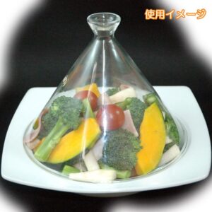 東洋セラミックス Microwave Dedicated Dream Tajin Pot (Corner) 7.9 inches (20 cm), Glass Lid, White ID-21-26