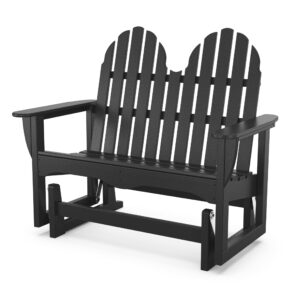 POLYWOOD Adirondack 48-Inch Glider, Black