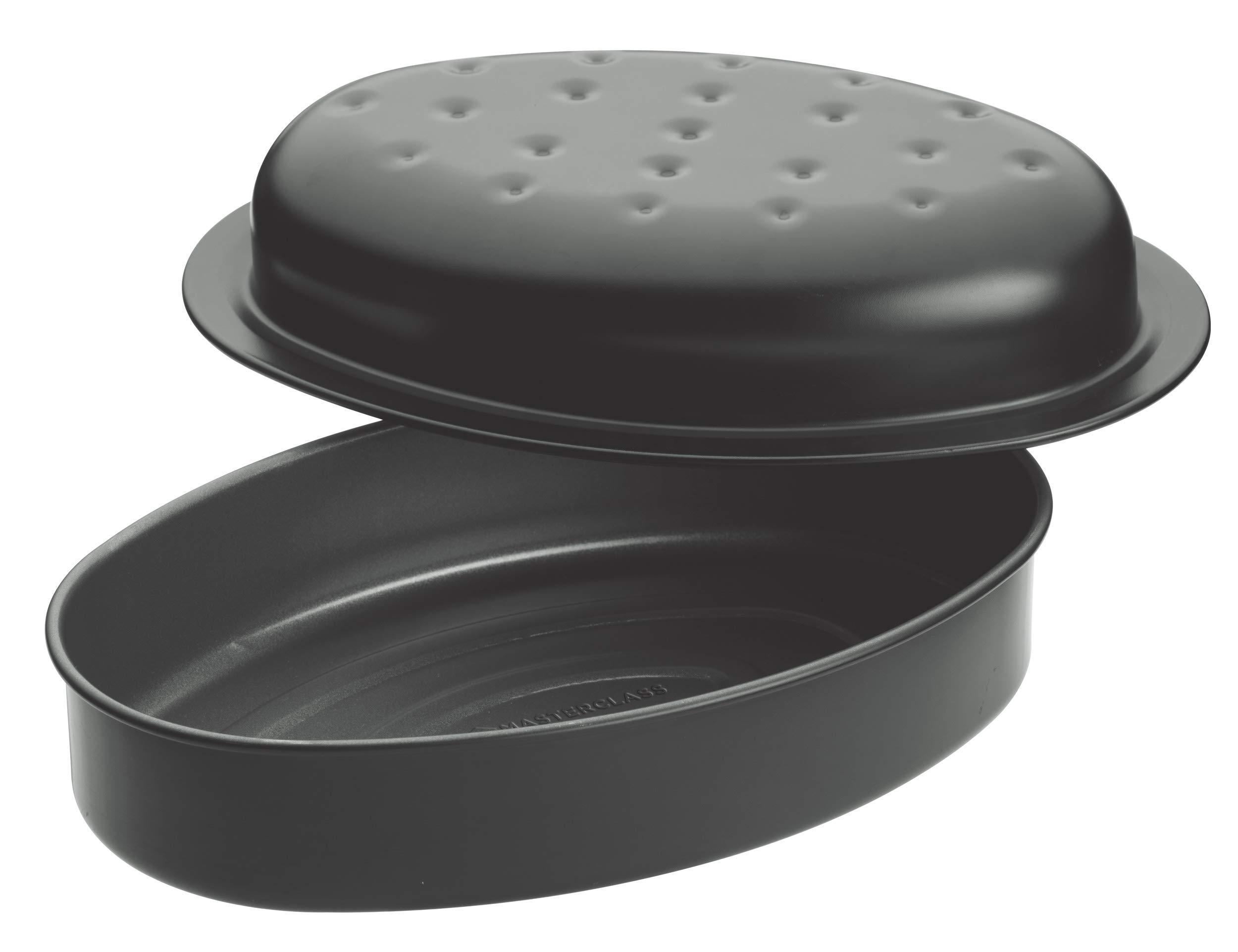 MasterClass Self-Basting Non-Stick Roasting Tin with Lid, Carbon, Grey, 27 x 18 x 10cm