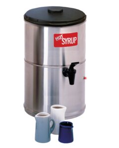 wilbur curtis syrup warmer 2.0 gallon syrup container - stainless steel and temperature controls - sw-2 (each)