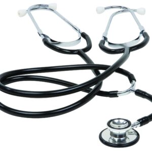 Veridian 05-132 Teaching/training Aluminum Dual Head Stethoscope, Black