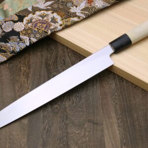 Yoshihiro Shiroko High Carbon Steel Kasumi Yanagi Magnolia Handle Sushi Sashimi Chef Knife (9.5" (240mm))