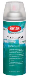 krylon k01375000 gallery series uv archival varnish aerosol spray, gloss, 11 ounce