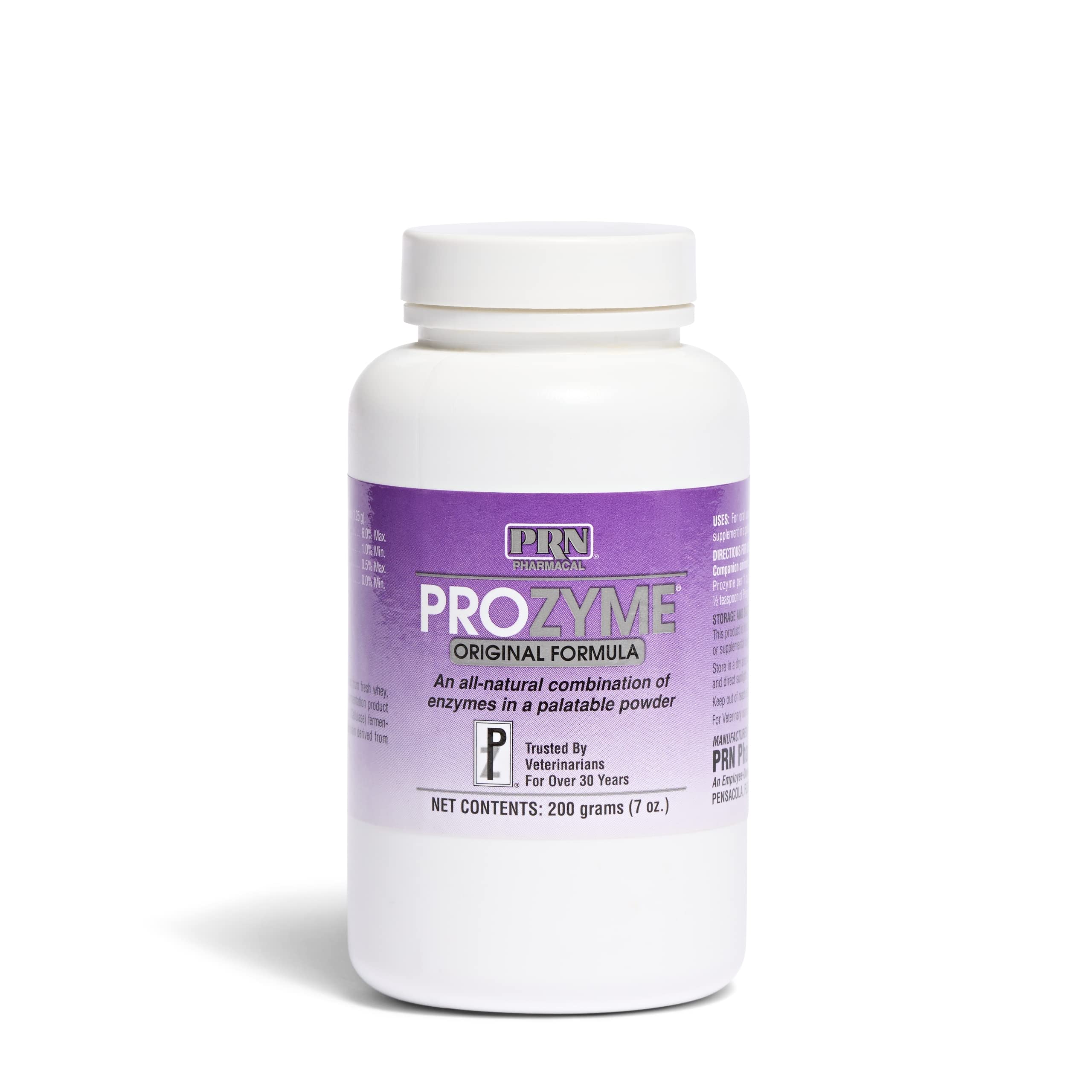 PRN Pharmacal ProZyme Original Formula Enzyme Replacement Supplement - Reinforces Animal's Digestive System, Supports Dog & Cat Food Breakdown - Promotes Pet's Digestive Health - 200 g, 7oz Bottle