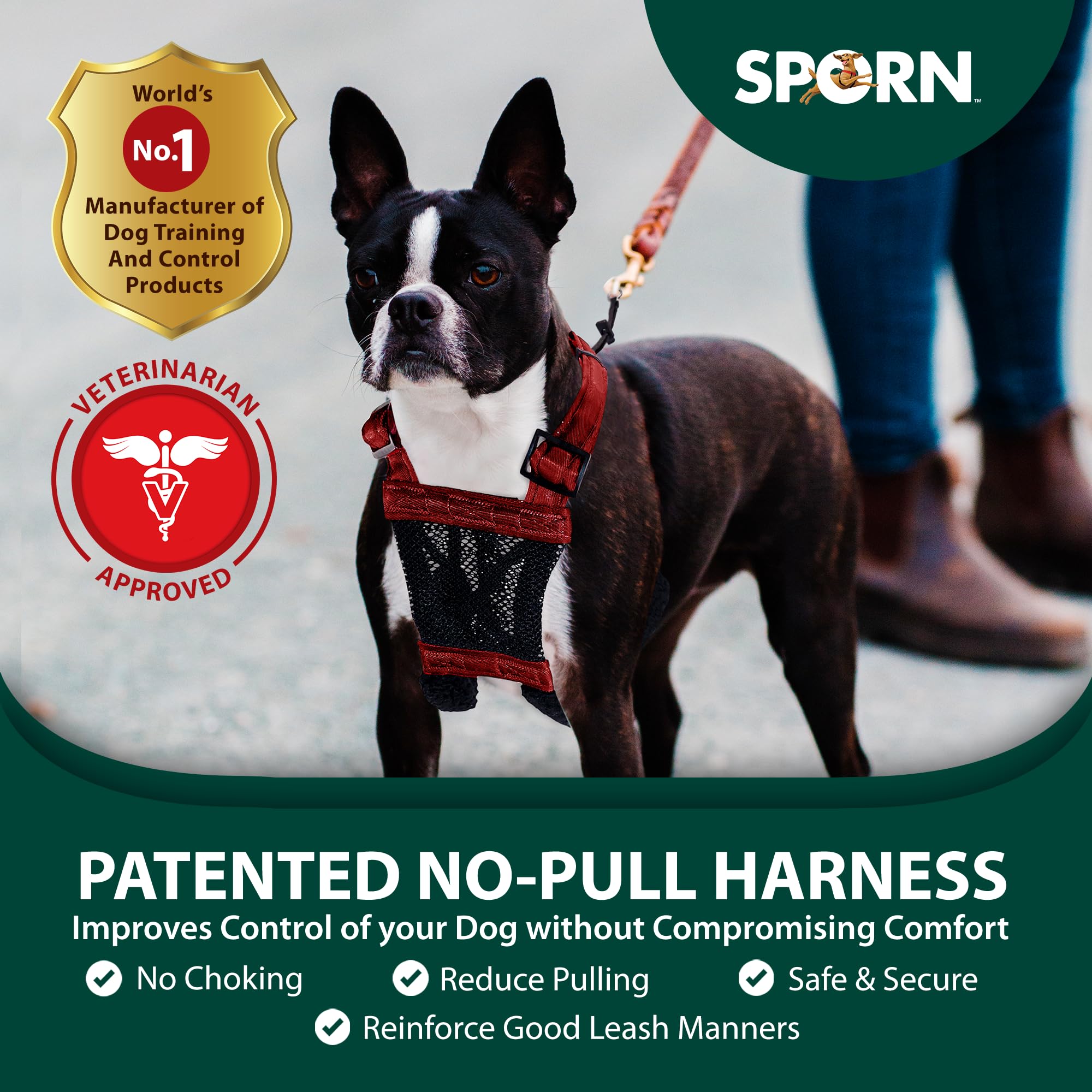 Sporn Small No Pull Dog Harness, Red Mesh Dog Harness, Durable Nylon Anti Pull Dog Harness, Breathable & Easy Dog Body Harness, Dog No Pull Harness Provides to Small Breeds