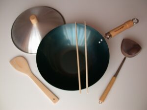 taylor & ng natural nonstick wok set, 12", carbon steel