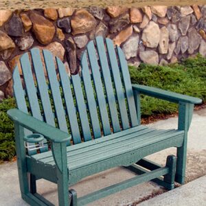 POLYWOOD Adirondack 48-Inch Glider, Black