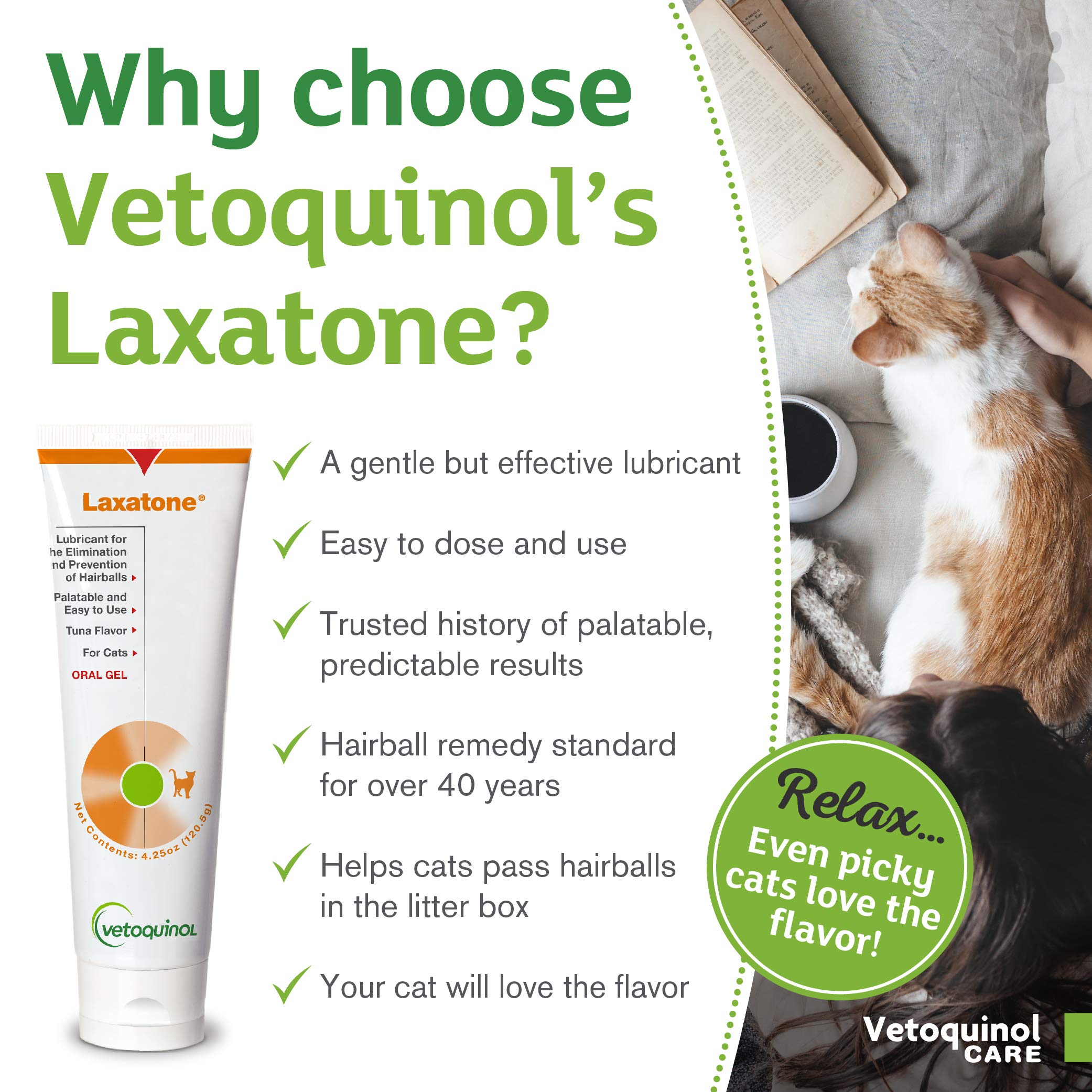 Vetoquinol Laxatone: Oral Hairball Lubricant Gel for Cats – Tuna-Flavored, 4.25oz