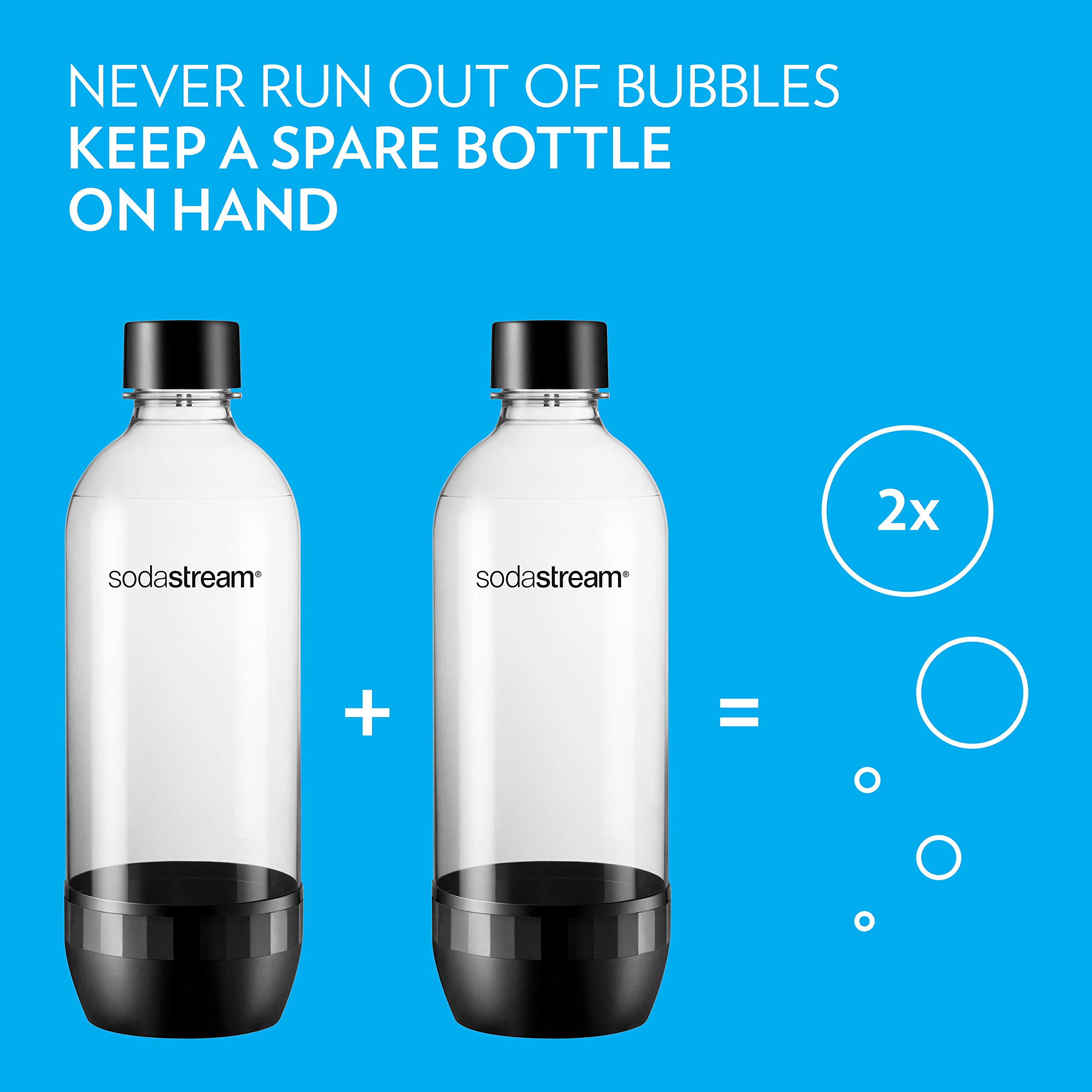 Sodastream 1l Carbonating Bottles- Black (Twin Pack)