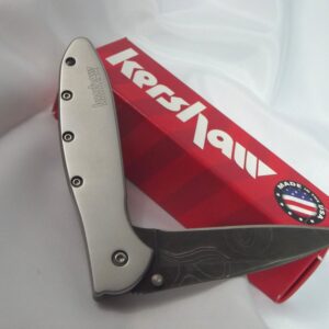 Kershaw Damascus Steel Leek Assisted Opening Stainless Handles