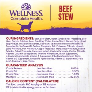 Wellness Complete Health Thick & Chunky Natural Grain Free Canned Wet Dog Food, Beef Stew, 12.5-Ounce Can (Pack of 12)