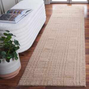 safavieh tibetan collection 2'6" x 12' sand tb120a hand-knotted modern premium wool runner rug