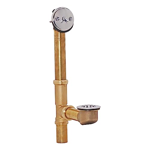 Westbrass D323-26 14-Inch 20 Gauge Brass Trip Lever Bath Waste and Overflow with Grid