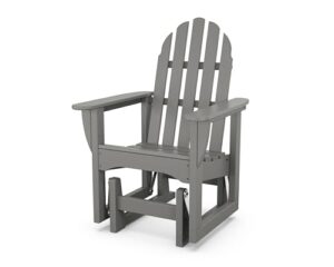 polywood® classic adirondack glider, slate grey