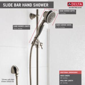 Delta Faucet 57021-SS Slide Bar Hand Shower, Stainless