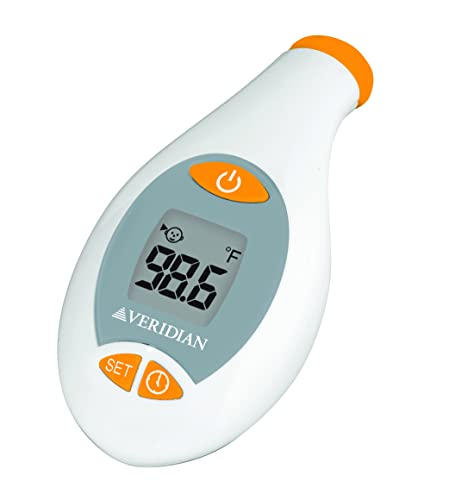 Veridian Healthcare Temple & Underarm Thermometer | Infrared Measurements | Fast 4-Second Readout | Fever Alert | Backlit Display | Programmable Timer | 1-Year Warranty