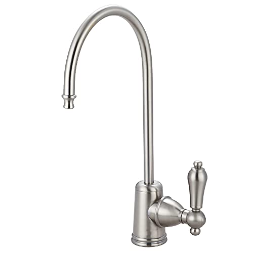 Kingston Brass Gourmetier KS7198AL Restoration Single Handle Water Filtration Faucet, Brushed Nickel,6-Inch spout reach