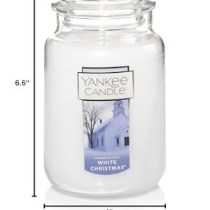 Yankee Candle White Christmas Scented, Classic 22oz Large Jar Single Wick Candle, Over 110 Hours of Burn Time