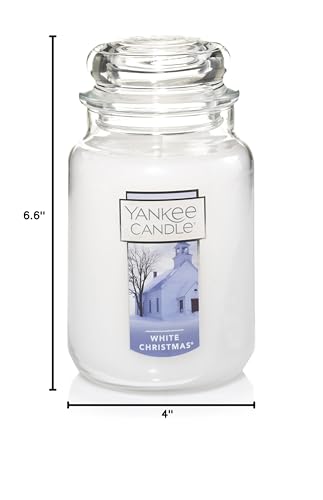 Yankee Candle White Christmas Scented, Classic 22oz Large Jar Single Wick Candle, Over 110 Hours of Burn Time