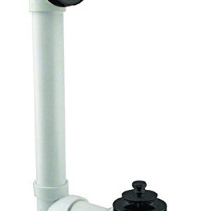 Westbrass Twist & Close Sch. 40 PVC Bath Waste with One-Hole Elbow, Matte Black, D49421-62