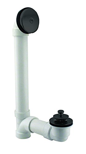 Westbrass Twist & Close Sch. 40 PVC Bath Waste with One-Hole Elbow, Matte Black, D49421-62