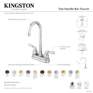 Kingston Brass KB499 Magellan Bar Faucet, 4-3/4", Brushed Nickel/Polished Brass