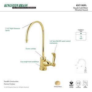 Kingston Brass Gourmetier KS7192FL Royale Single Handle Water Filtration Faucet, Polished Brass