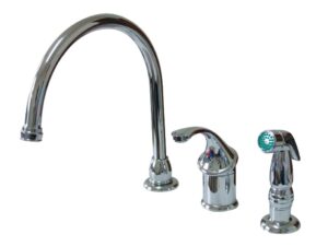 kingston brass kb3811glsp georgian kitchen faucet with sprayer, 8-3/4-inch, polished chrome