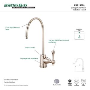 Kingston Brass Gourmetier KS7198BL Vintage Single Handle Water Filtration Faucet, Brushed Nickel