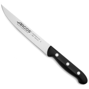 ARCOS Kitchen Knife 6 Inch Stainless Steel. Professional Kitchen Knife for Peeling Fruits and Vegetables. Ergonomic Polyoxymethylene Handle and 150mm Blade. Series Maitre. Color Black