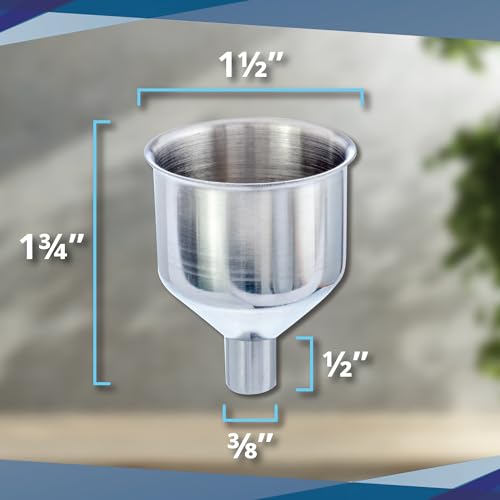 SE Stainless Steel Funnel for Flasks, Small Metal Funnel for Filling Drinking Liquor Flask, Transferring Oil, Juice, Milk, Attached Screw-On Cap