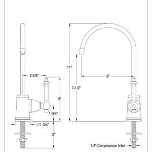 Kingston Brass Gourmetier KS7192TL Templeton Single Handle Water Filtration Faucet, Polished Brass 6-Inch spout reach