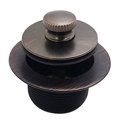 Westbrass D94-2-12A 1-1/2" Coarse Thread Twist & Close Bathtub Drain Trim with Two-Hole Overflow Faceplate, Antique Bronze