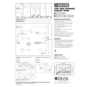 Delta Faucet T14453-SSH2O Vero Monitor 14 Series Tub and Shower Trim, Stainless