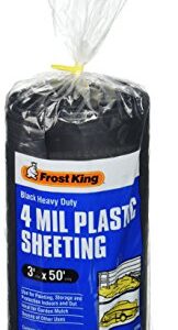 Frost King 350B Polyethylene Sheeting, 3' x 50' x 4 Mil, Black