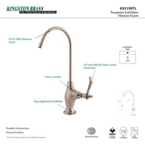 Kingston Brass Gourmetier KS3198TL Templeton Design 1/4 Turn Water Filter Faucet, Brushed Nickel