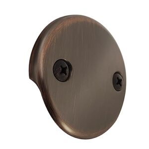 Westbrass D94-2-12A 1-1/2" Coarse Thread Twist & Close Bathtub Drain Trim with Two-Hole Overflow Faceplate, Antique Bronze