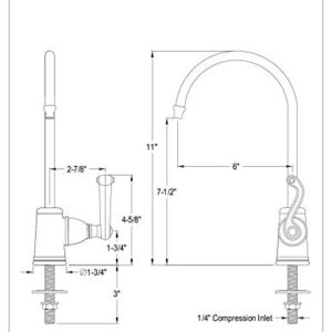 Kingston Brass Gourmetier KS7192FL Royale Single Handle Water Filtration Faucet, Polished Brass