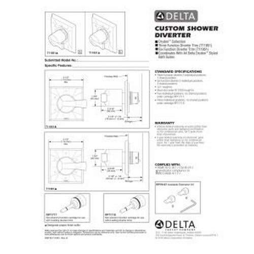 Delta Faucet T11951, 4.50 x 4.50 x 2.19 inches, Chrome