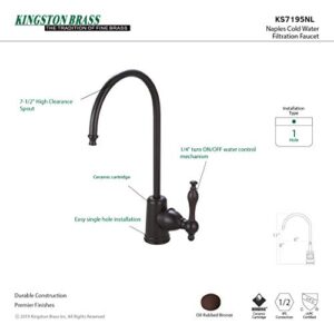 Kingston Brass Gourmetier KS7195NL Naples Single Handle Water Filtration Faucet, Oil Rubbed Bronze