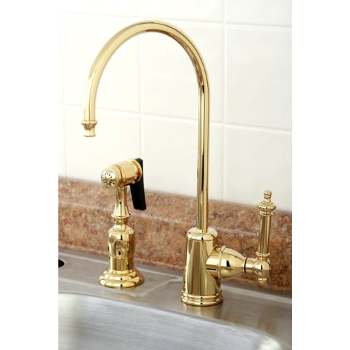 Kingston Brass Gourmetier KS7192TL Templeton Single Handle Water Filtration Faucet, Polished Brass 6-Inch spout reach