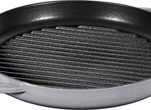 Staub 40509-522 Pure Grill Round, Gray, 10.2 inches (26 cm) Grill Pan, Both Hands, Casting, Enamel, Induction Compatible, Japanese Authentic Product