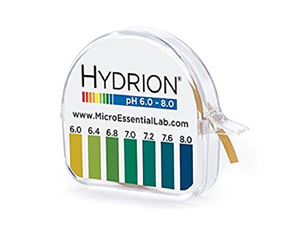 Micro Essential Lab 345 Hydrion Short Range pH Test Paper Dispenser, 6.0 - 8.0 pH, Single Roll