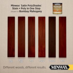 1/2 pt Minwax 21380 Bombay Mahogany PolyShades Wood Stain and Polyurethane, Satin