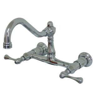 kingston brass ks3241bl vintage bathroom faucet, 8-1/2", polished chrome