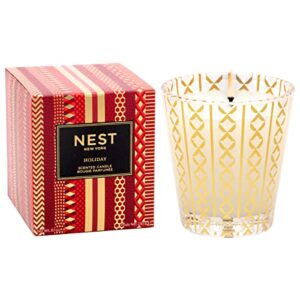 nest new york scented classic candle, holiday - 8.1 oz - up to 60-hour burn time - reusable glass vessel