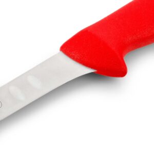 ARCOS Salmon Knife/Fish Knife 12 Inch Nitrum Stainless Steel and 300 mm blade. Ergonomic Polypropylene Handle. Series 2900. Features different handle colors to make it easier. Color Red.