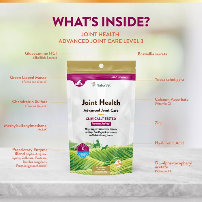 Advanced Care Joint Health Care Soft Chew Supplement for Dogs and Cats, Clinically Tested, Lubricates Joints, Maintains Cartilage, Maintains Joint Flexibility, Made by NaturVet